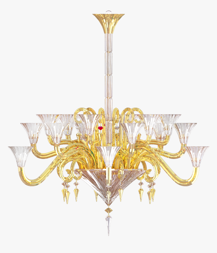 Transparent Gold Chandelier Png, Png Download