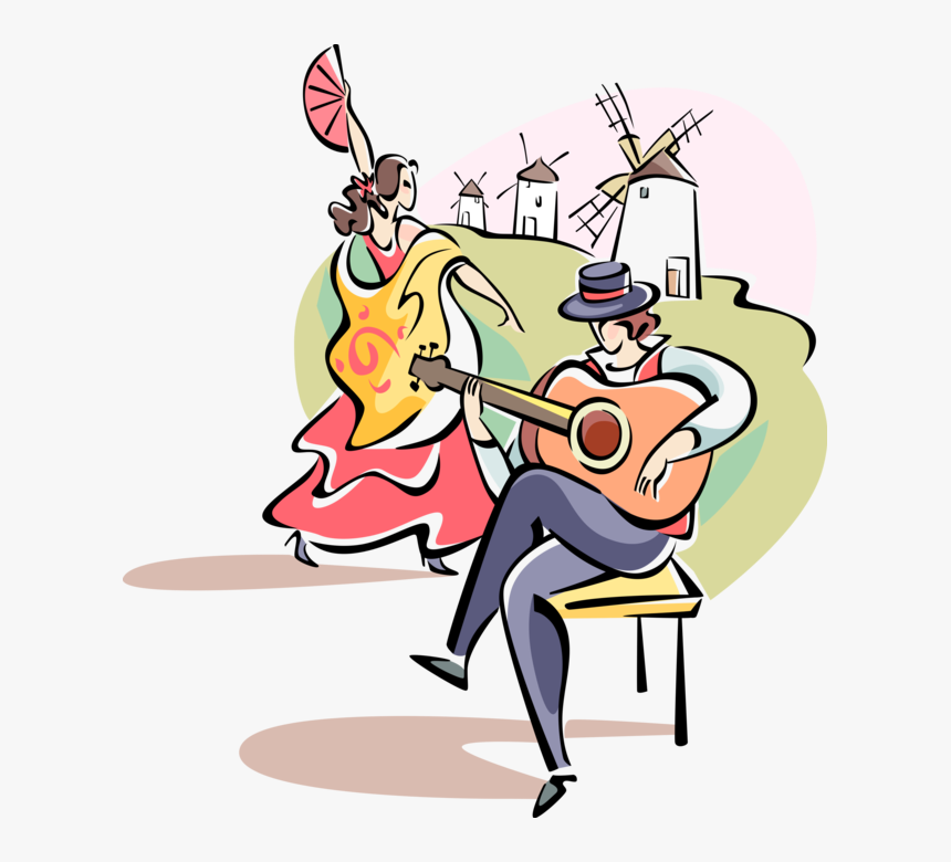 Transparent Flamenco Dancer Clipart - Spain Flamenco In Illustration, HD Png Download