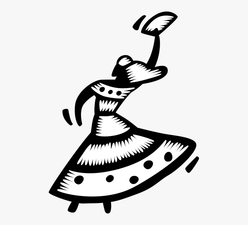 Vector Illustration Of Native Spanish Andalusia Flamenco - Spanish Dance Black White Clip Art, HD Png Download
