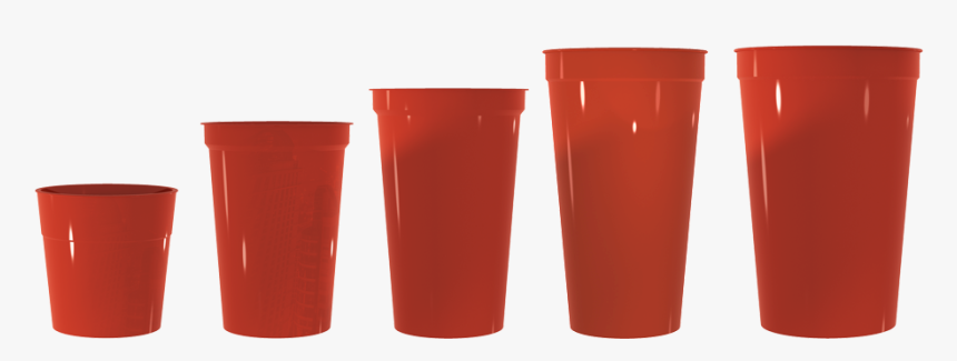 All Cups Red Ps Sizes Lineup Red - Different Size Plastic Cups, HD Png Download