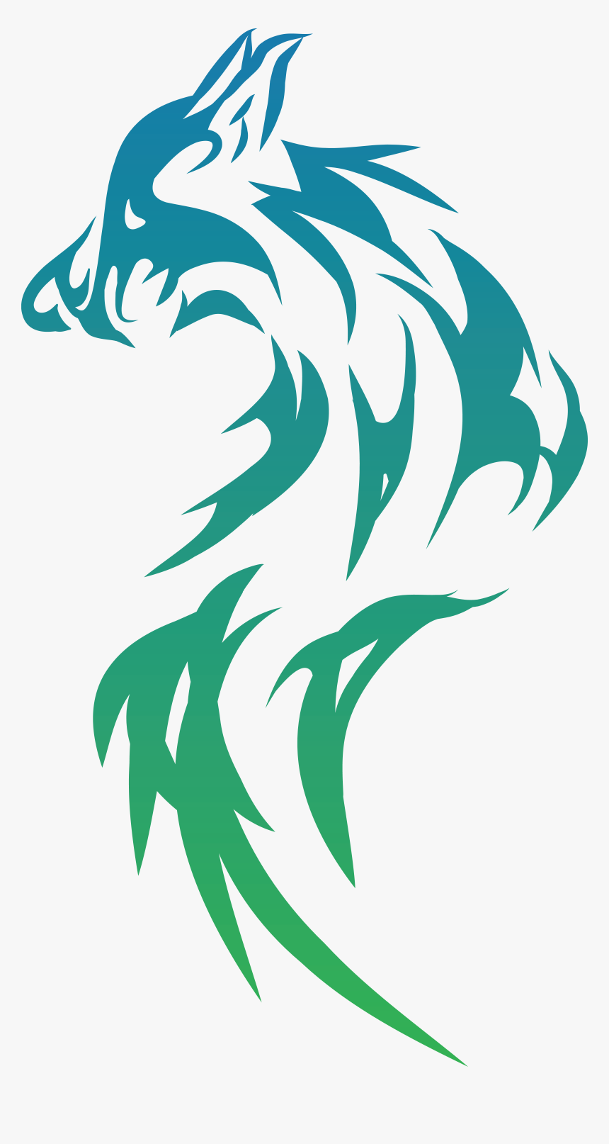 Free Clipart Of A Gradient Tribal Wolf - Transparent Wolf Logo, HD Png Download