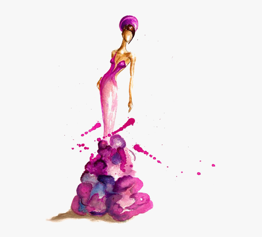 Week Fashion Illustration Watercolor York Model Painting - Water Paint Fashion Illustration, HD Png Download