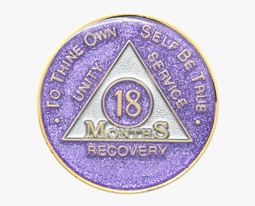 18 Months Purple Glitter Triplate Aa Medallions - Badge, HD Png Download