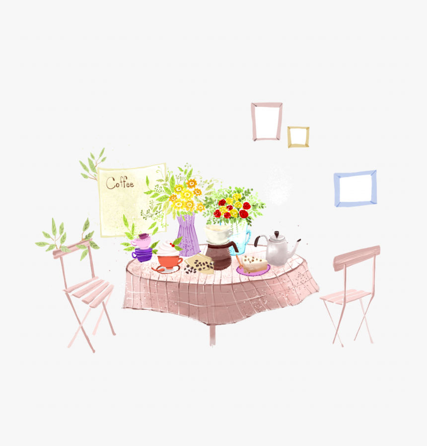 Tea Table Decoration Luxury Poster Drawing Illustration - Tea Table ...