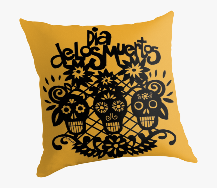 Dia De Los Muertos Black Paper Skulls - Cushion, HD Png Download