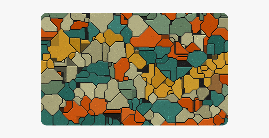 Textured Retro Shapes Doormat 30 X18 - Handbag, HD Png Download