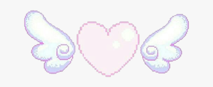 #heart #love #wings #pink #png #sticker #fallinlove - Kawaii Transparent Pixel Bow, Png Download