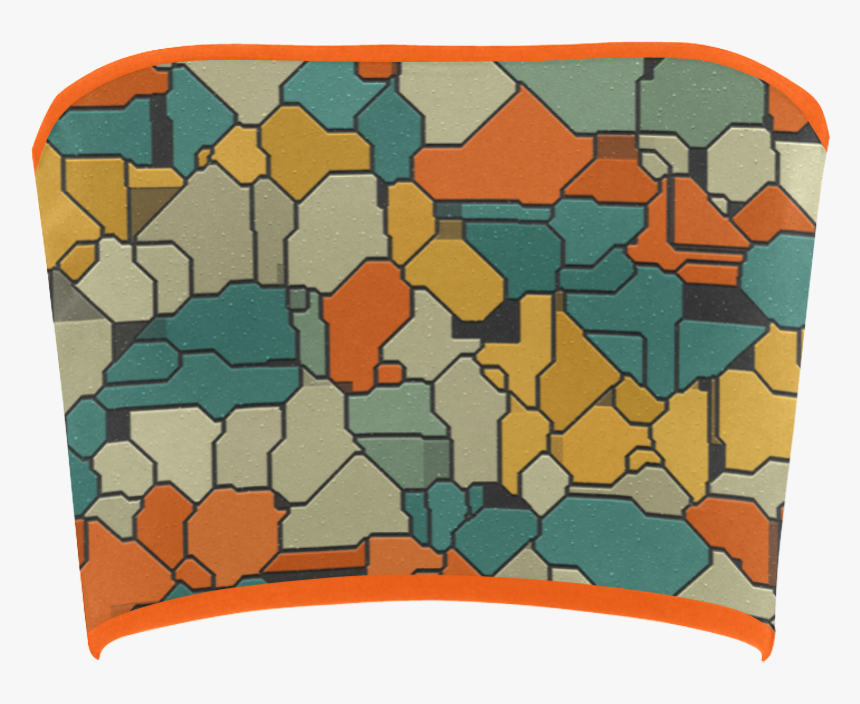 Textured Retro Shapes Bandeau Top - Mosaic, HD Png Download