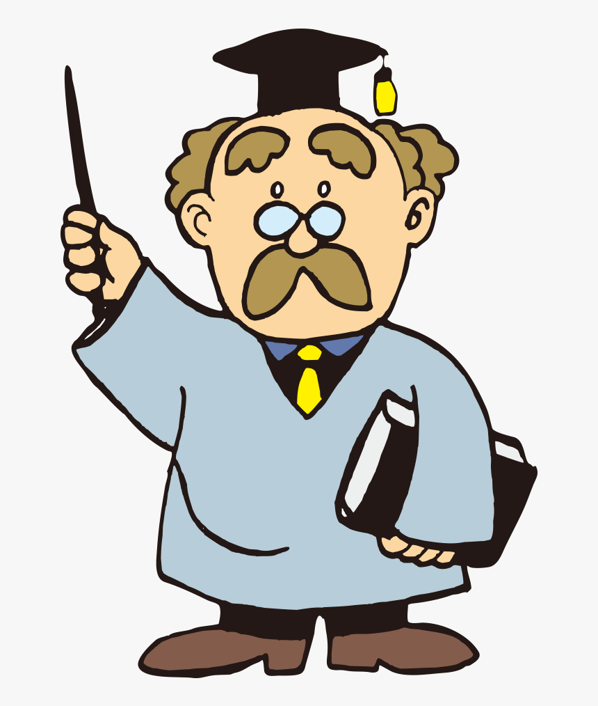 Student Teacher Cartoon Illustration - Teacher Cartoon Clipart Background Transparent, HD Png Download