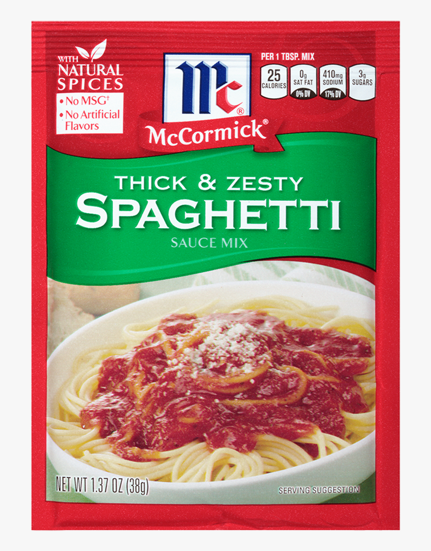 Thick Zesty Spaghetti Sauce Mix - Mccormick Spaghetti Sauce Mix, HD Png Download