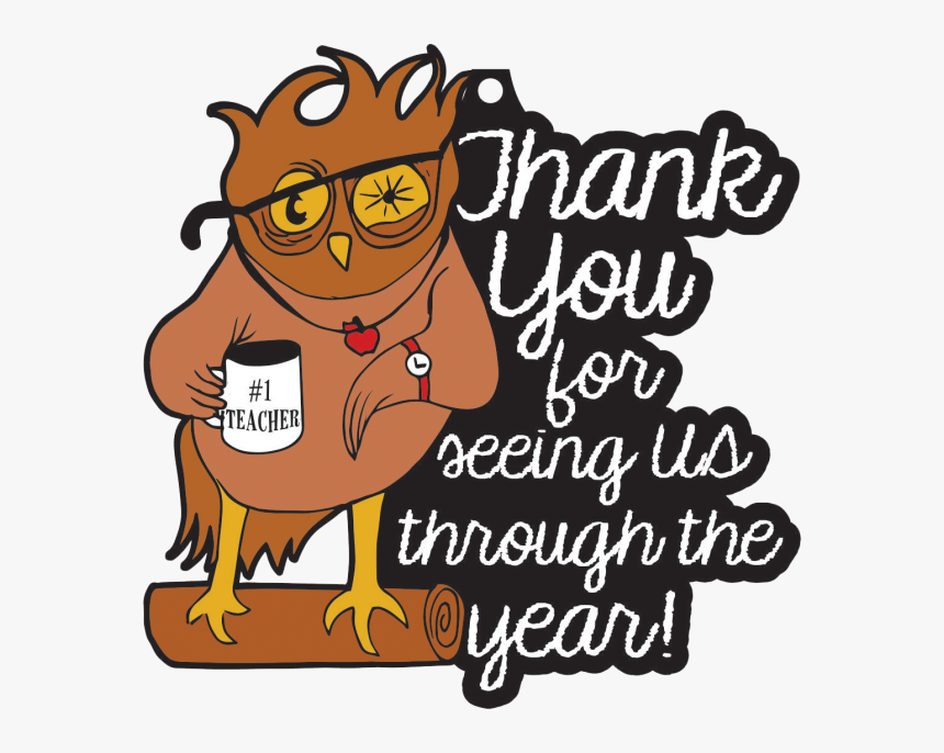 Image Of A Virtual Race Medal With A Cartoon Owl Teacher - Cartoon, HD Png Download