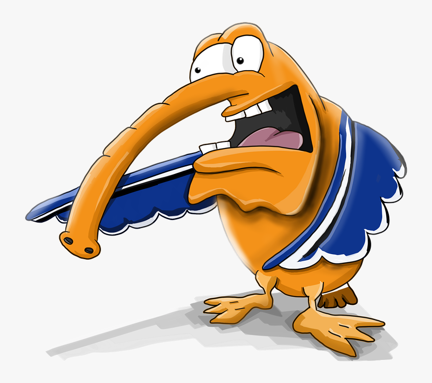 Trunk, Duck, Character, Cartoon, Big Mouth, Blue Wings - Cartoon Character With Trunk, HD Png Download