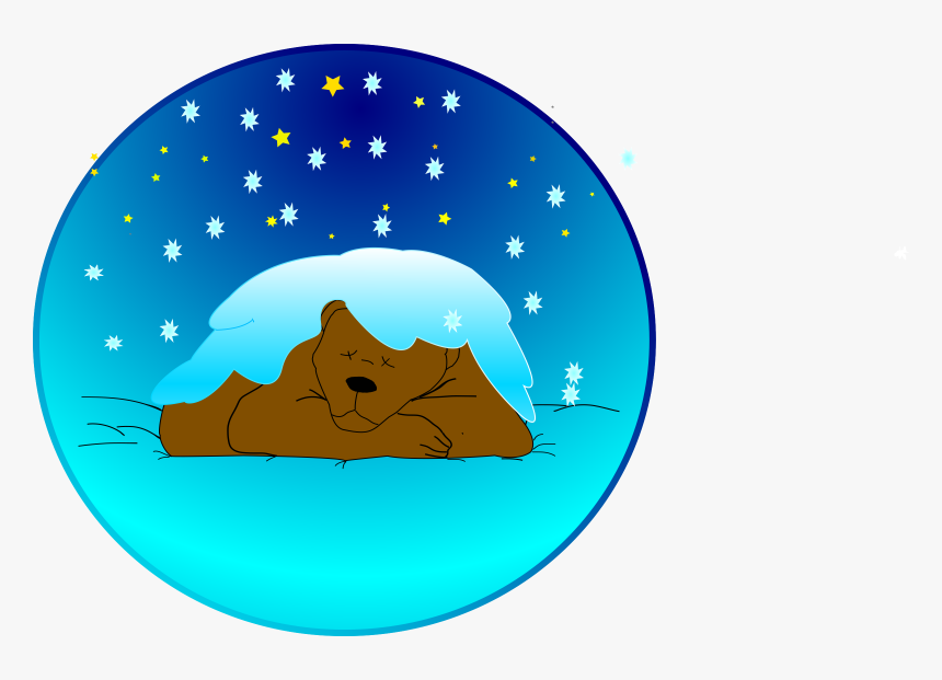 Sleeping Bear Under The Snow Clip Arts - Winter Sleep Clip Art, HD Png Download