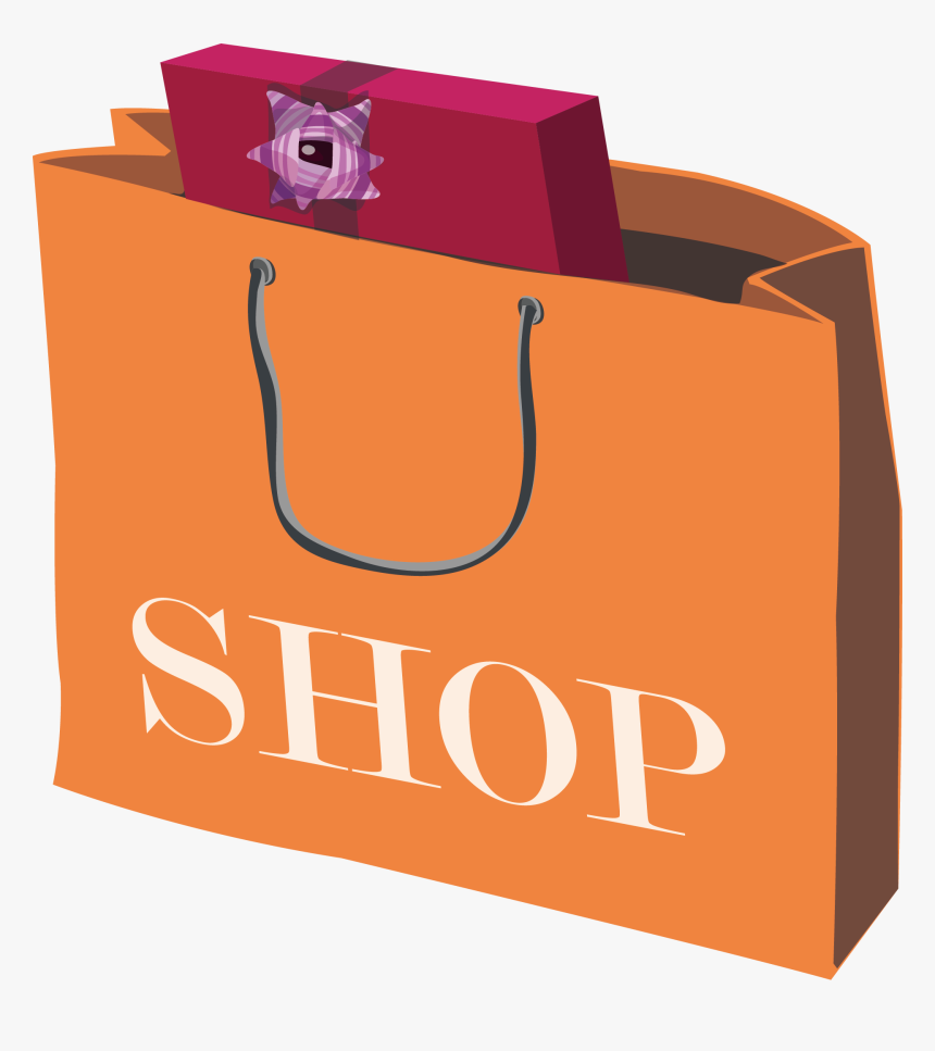 Gift Clipart Gift Bag - Sac De Shopping Dessin, HD Png Download