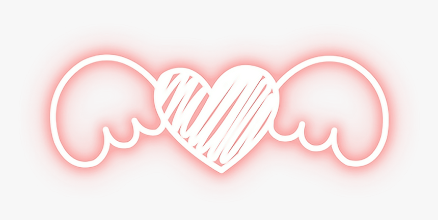 #love #heart #wings #luminous #neon #colorful #starlight - Darkness, HD Png Download