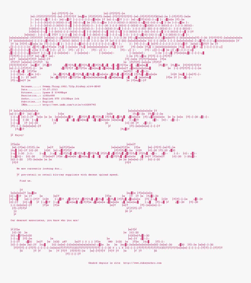 Nfo De La Release Swamp, HD Png Download