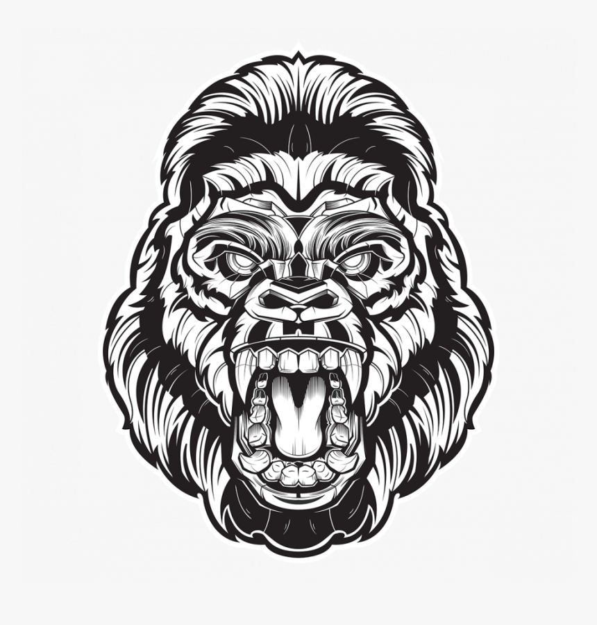 Draw Angry Gorilla Drawings Of Mountain Free Drawing - Angry Gorilla Png, Transparent Png