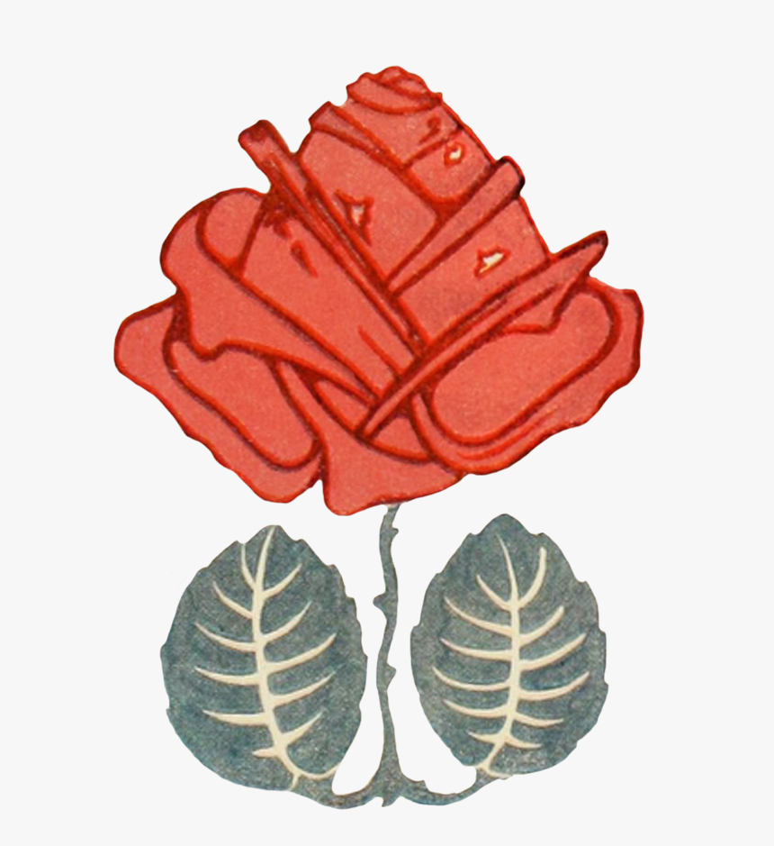 Art Nouveau Rose Drawing - Dessert, HD Png Download