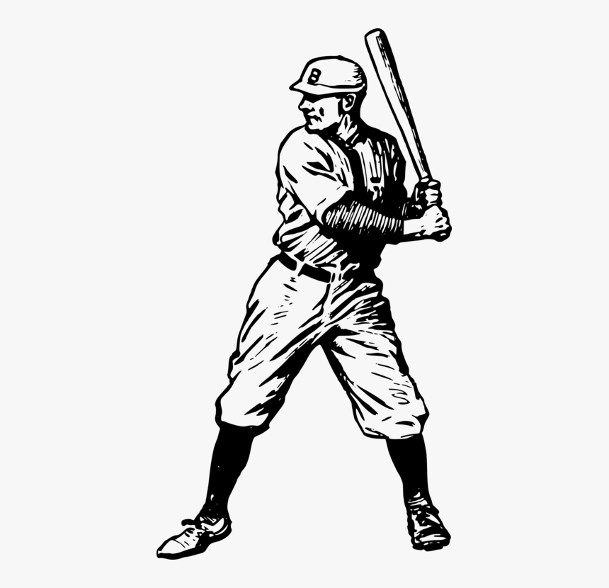 Monochrome Photography,sports Uniform,shoe - Vintage Baseball Clip Art, HD Png Download