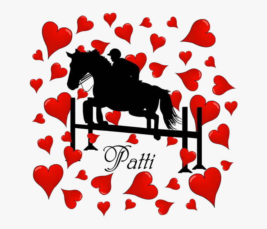 Fun Horse Jumper And Hearts Drinking Glass - Mare, HD Png Download
