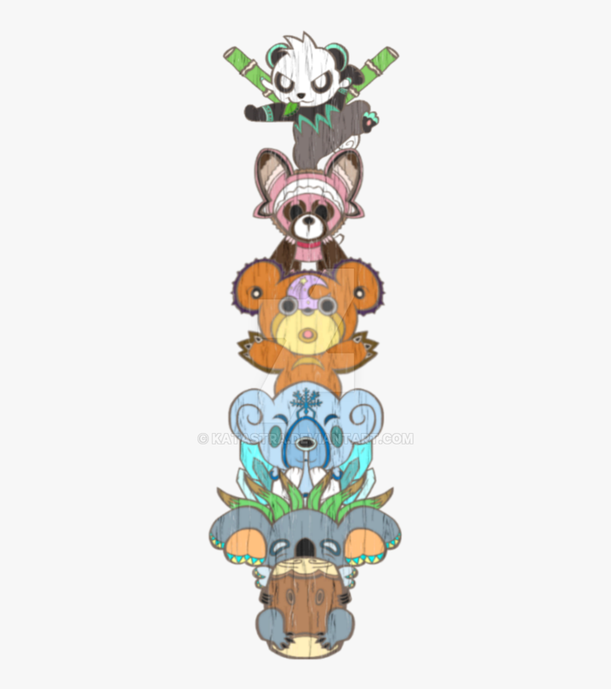 Grasshopper Clipart Totem Pole - Cartoon Totem Pole Bear, HD Png Download