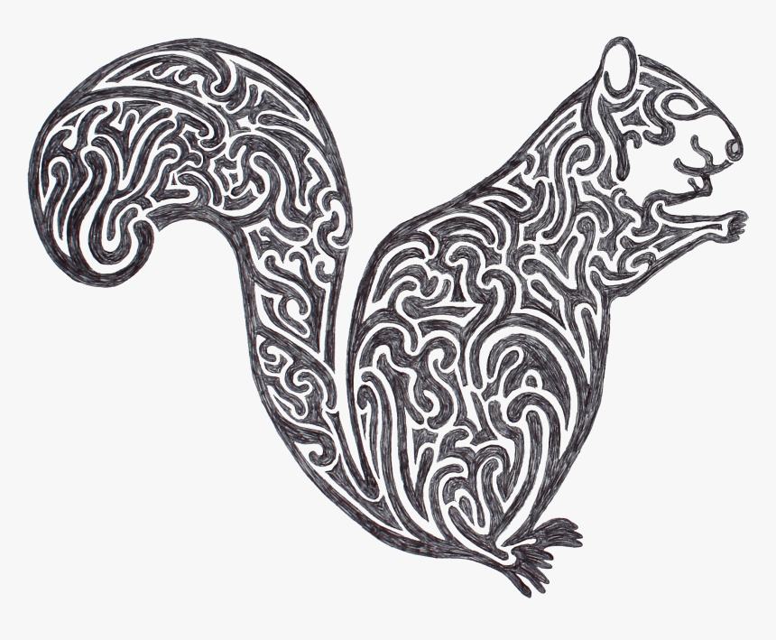 Drawn Squirrel Totem Pole - Illustration, HD Png Download