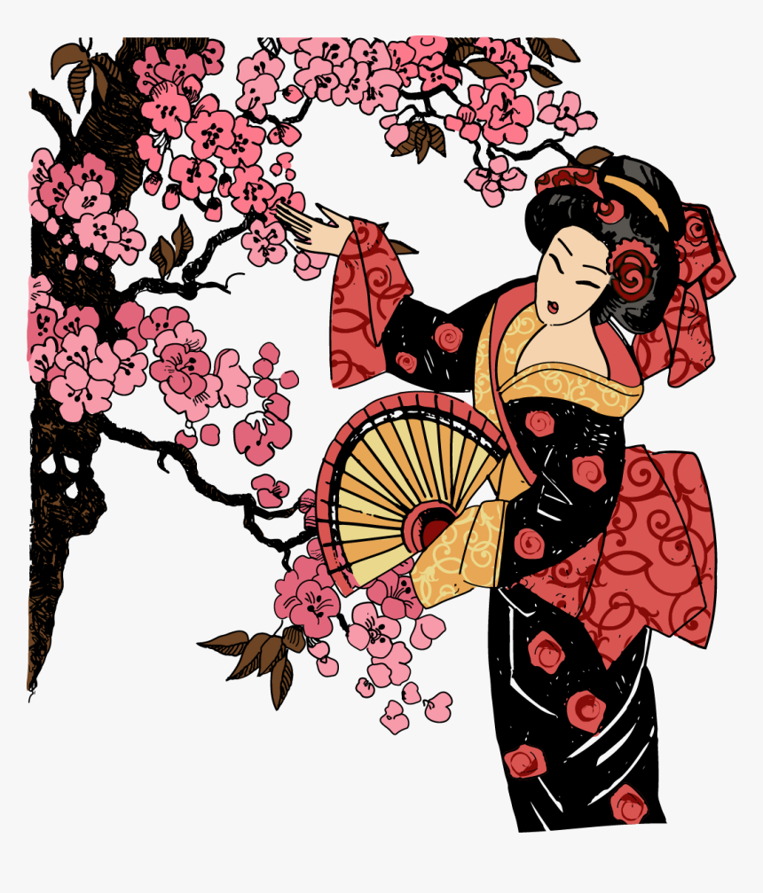 Japan Clipart Clothing Japanese - Japanese Geisha Png, Transparent Png