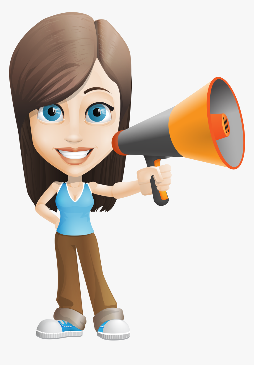Тест Для Трейдера - Girl With Megaphone Clipart, HD Png Download