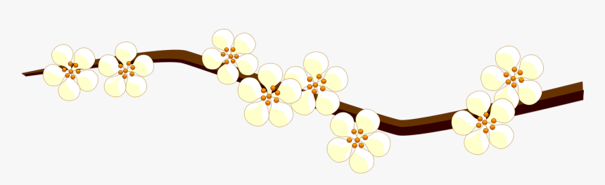 Branch, Flowers, White, Sakura, Spring - Clipart Gren Med Blomst, HD Png Download