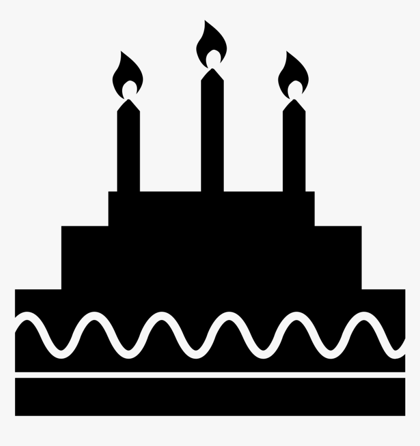 Birthday Cake With Candles - Birthday Cake Silhouette Png, Transparent Png