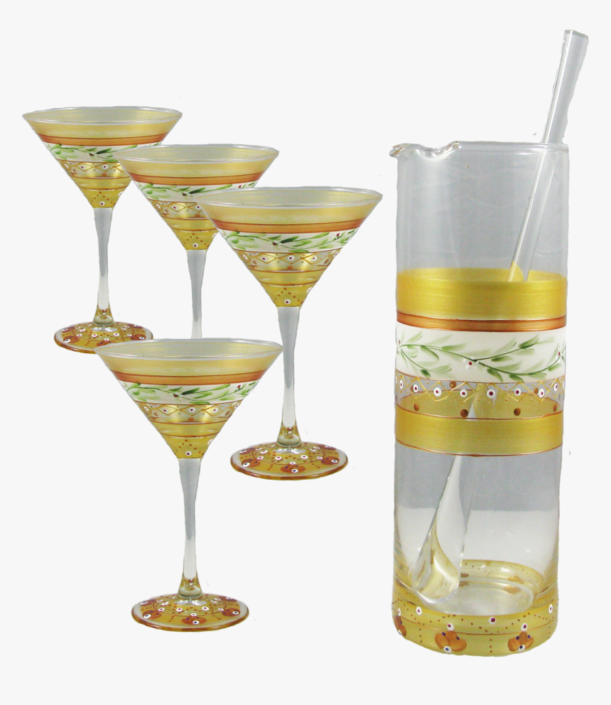 Moroccan Mosaic Gold Martini Bundle - Martini Glass, HD Png Download