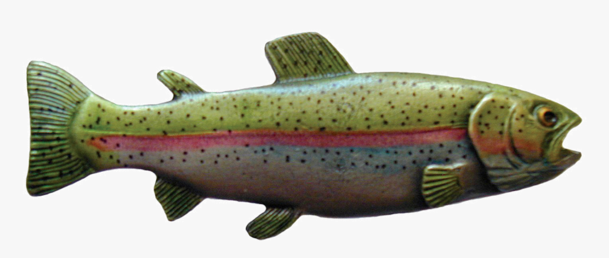 Rainbow Trout Knob Hand Tinted Antique Pewter Left - Coastal Cutthroat Trout, HD Png Download
