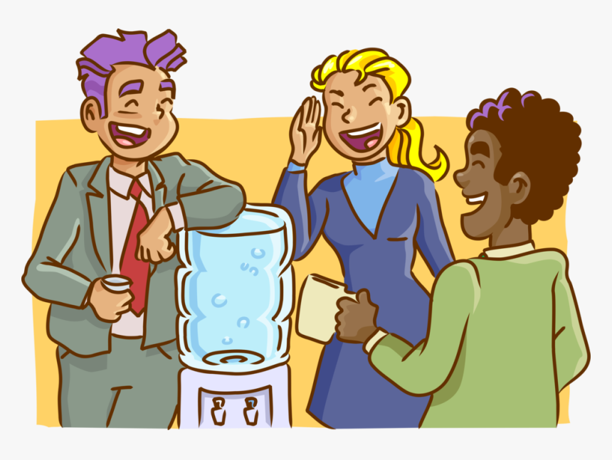 Vector Illustration Of Office Colleagues Engage In - Cartoon Office Water Cooler, HD Png Download