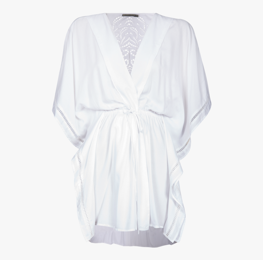 White Embroidery Kimono - Blouse, HD Png Download