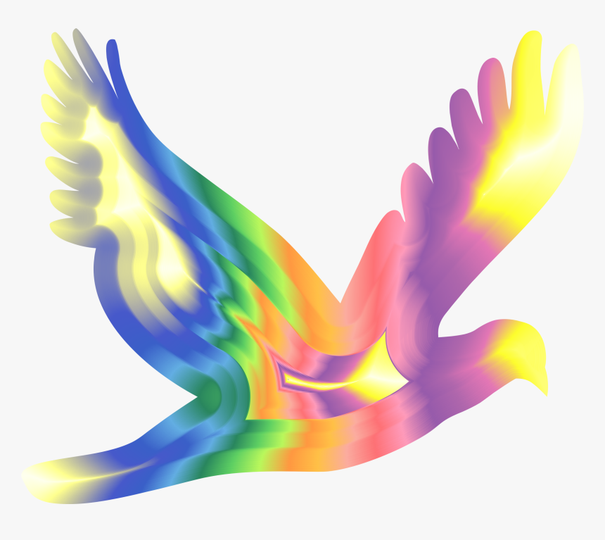 Chromatic Flying Dove Silhouette Clip Arts - Pigeons And Doves, HD Png Download