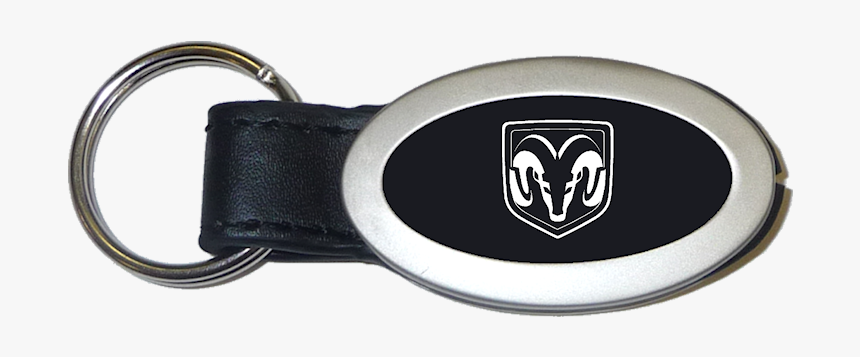 Au-tomotive Gold Ram Head Logo Black Oval Leather Key - Keychain, HD Png Download