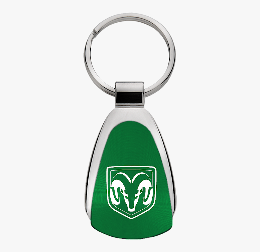 Au-tomotive Gold Ram Head Logo Green Teardrop Key Fob - Keychain, HD Png Download
