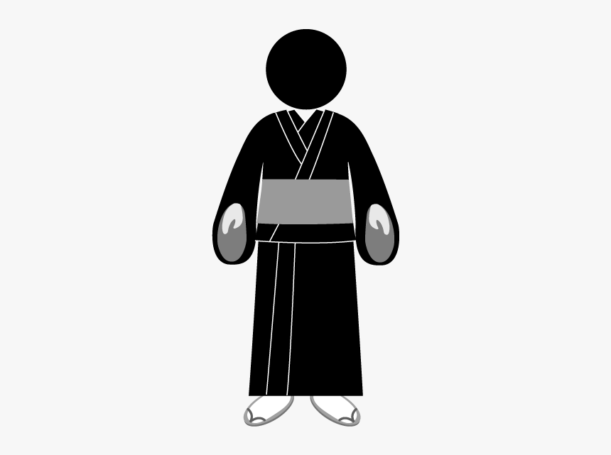Black And White Icon Clipart Kimono, HD Png Download