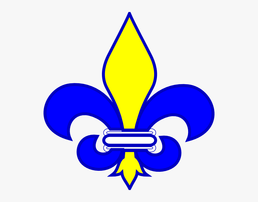 Blue Yellow White Khanda Logo School - Red And Blue Fleur De Lis, HD Png Download