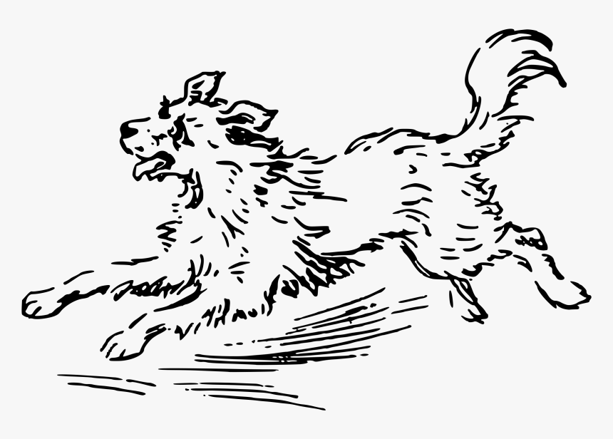Running Dog Clip Arts - Dog Running Black And White, HD Png Download