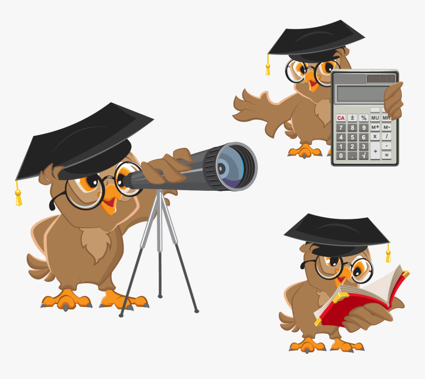 Astronomer Cartoon Clip Art - Owl Astronomer, HD Png Download