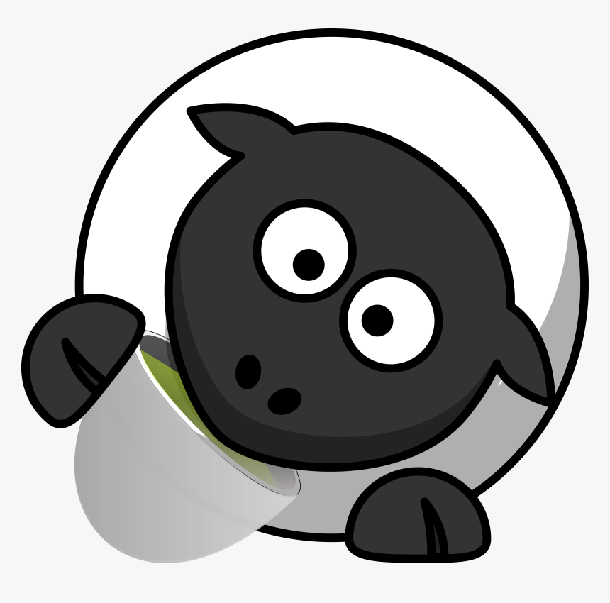 Sheep Clipart Drinking - Cartoon Sheep Drinking Coffee, HD Png Download