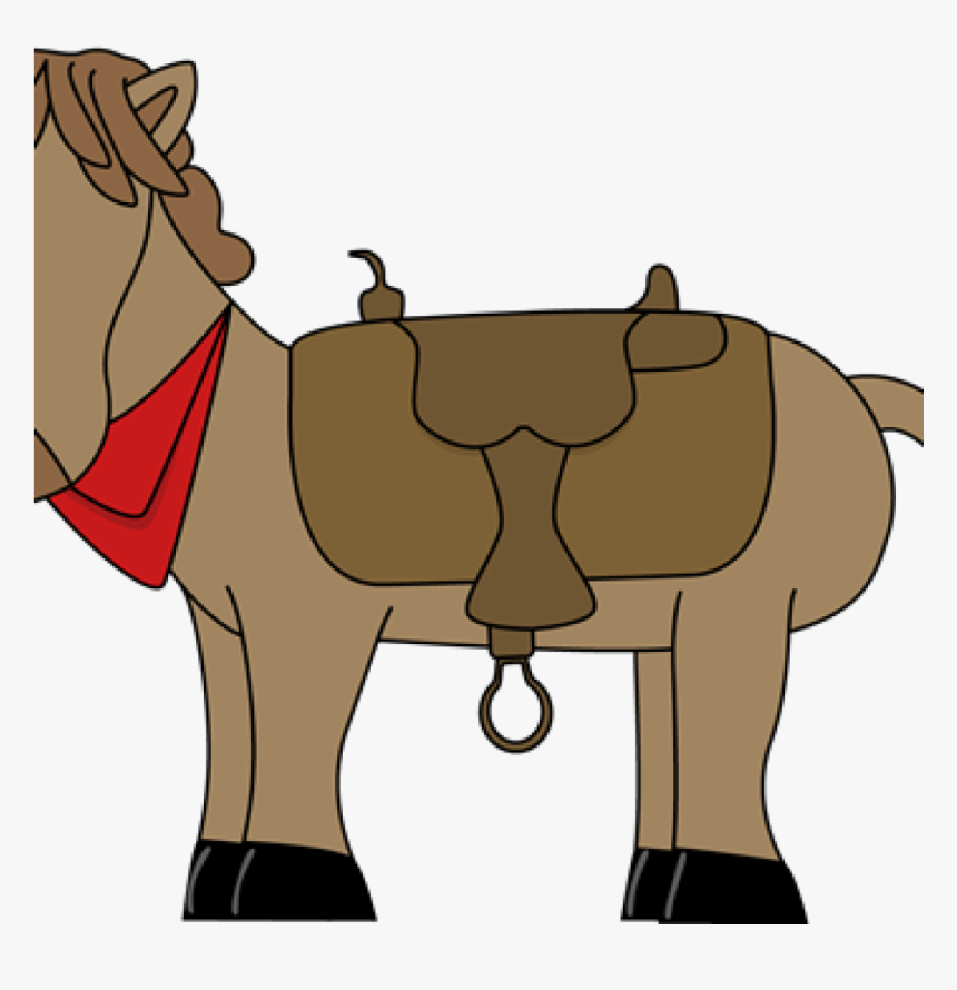 Western Clipart Western Banner Freeuse Download Free - Horse With Saddle Clipart, HD Png Download