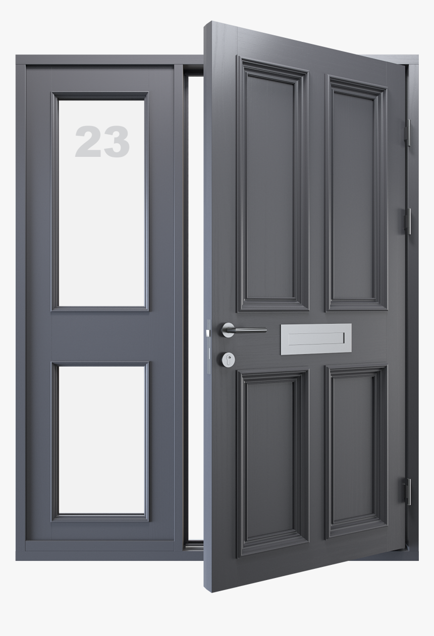 Transparent Front Door Png - Traditional Grey Front Doors, Png Download