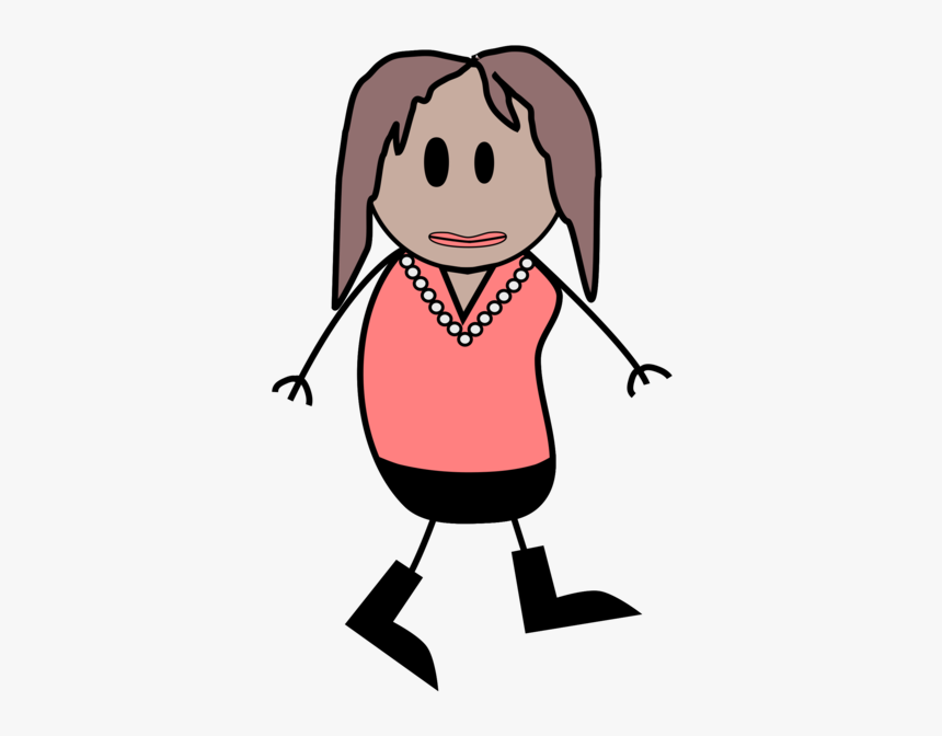 Lady Nose Cliparts - Woman Stick Figure Clip Art, HD Png Download