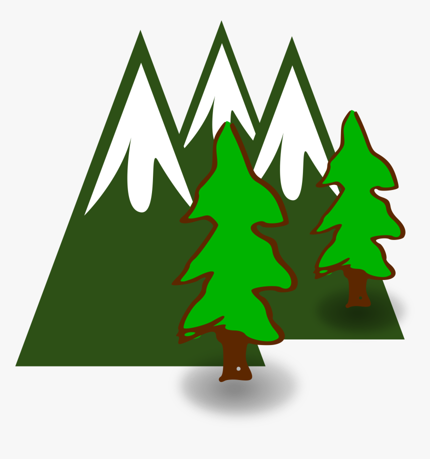 Mountain Tree Cliparts - Tree And Mountains Clipart, HD Png Download