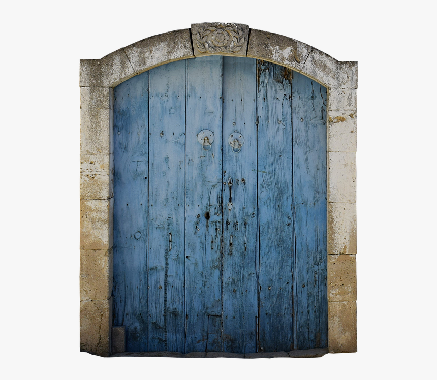 Front Door, Door, Decorated, Blue, Window, Glass - Door, HD Png Download