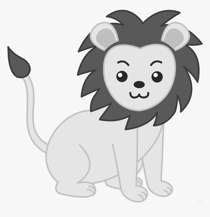 Lion And Basketball Png Black White - Clip Art Zoo Animals, Transparent Png