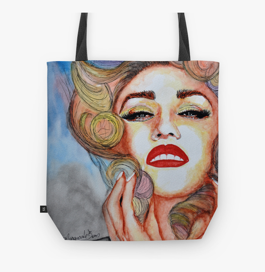 Bolsa Gwen Stefani Em Aquarela De Margarete Bomna - Bolsa Frida, HD Png Download