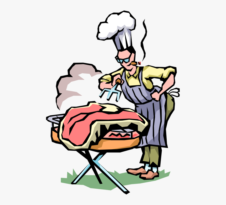 Vector Illustration Of Barbecue, Barbeque Or Bbq Grill - Grill Master, HD Png Download